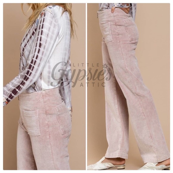 POL Vintage Wash Pink Cords Flare Jeans - Picture 6 of 12